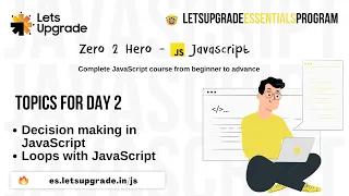 JavaScript Zero to Hero Day 2 LetsUpgrade