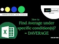 Super powerful DAVERAGE Formula in Excel Basic to Advance Microsoft Excel