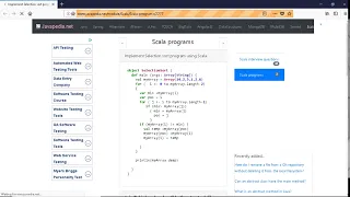 Implement Selection sort program using Scala javapedia net