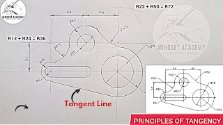 How to Draw Circles and line using Principles of TANGENCY in technical drawing