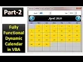 Fully Functional Dynamic Calendar Control in VBA Part-2