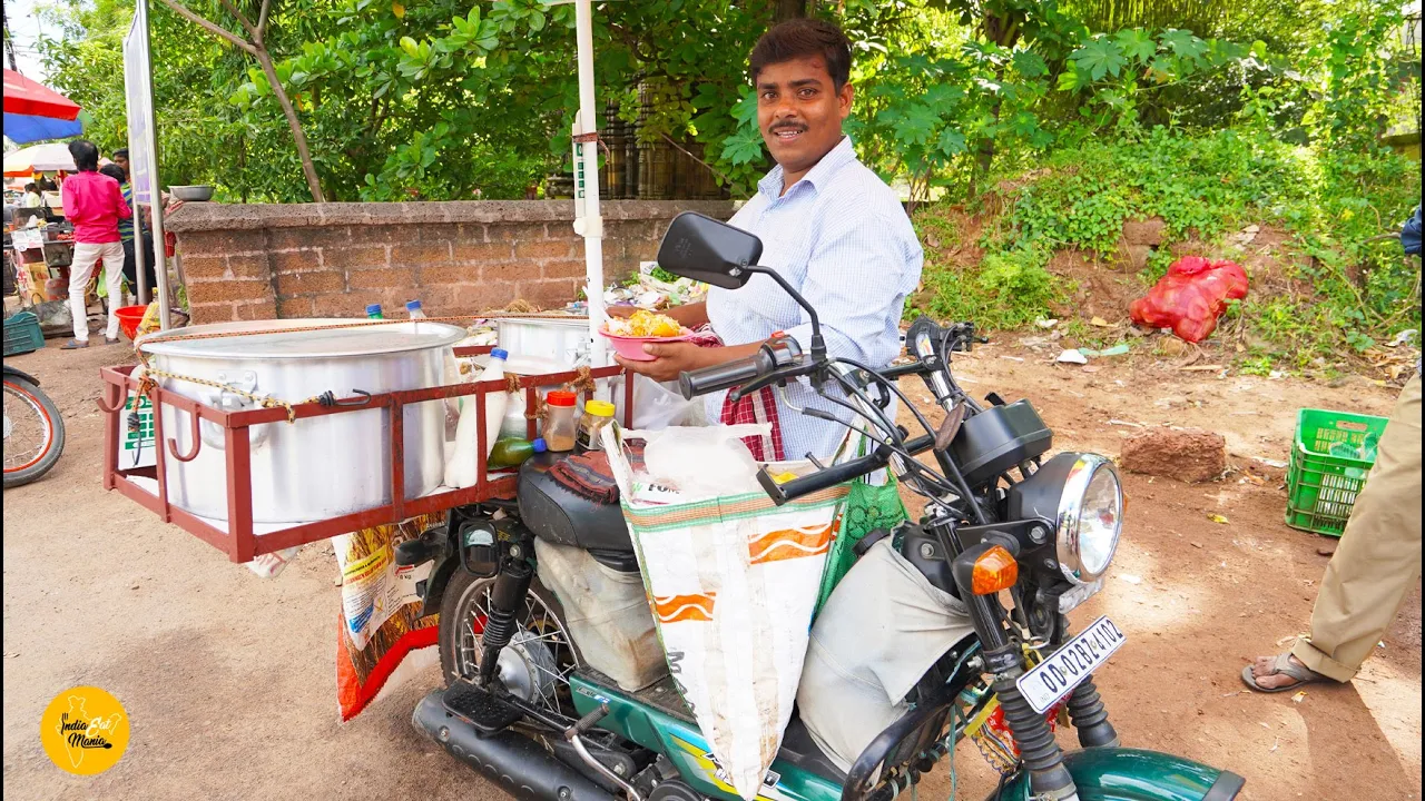 Bhubaneswar Tapan Bhai Selling Dahi Vada Aloo Dum On His TVS Bike l Odisha Street Food