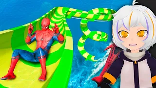 SPIDERMAN vs TOBOGANES | ChuyMine REACCIONA