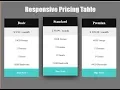 Responsive Pricing Table For Beginners With CSS3 Grid HTML5