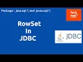 RowSet in JDBC Java TechHub