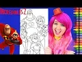 Coloring The Incredibles 2 Family GIANT Disney Coloring Page Crayola Crayons KiMMi THE CLOWN