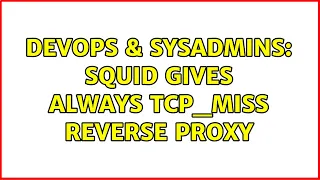 DevOps SysAdmins Squid gives always tcp - miss reverse proxy