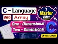 Array in C in one lecture one dimensional array Two dimensional array Programming in C
