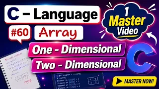 Array in C in one lecture one dimensional array Two dimensional array Programming in C