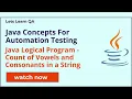 Java Logical Program - Count Vowels and Consonants in a String