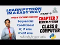 Chapter 7 Review Python Part 3 Class 8 Computer if if else if elif else statements easy