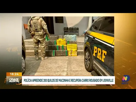 PRF apreende 200 kg de maconha e carro roubado na BR-101 em Joinville