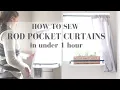 How to Sew Farmhouse Rod Pocket Curtains in under 1 hour Beginner Sewing Tutorial