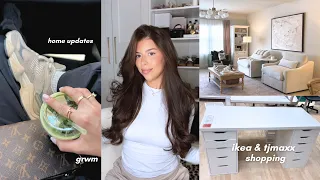 VLOG SPEND THE DAY WITH ME grwm shopping tjmaxx ikea new furniture