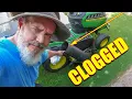 Grass Clippings Clog Mower - Late Season Veggie Harvest