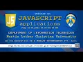 Webinar on Javascript Applications Day-1 July 01 2021