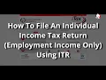 How to File Tax Returns by Individuals with employment income only using the pre-populated Income