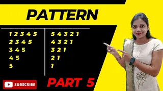 Pattern in java Triangle pattern Number Pattern Pattern by using nested loop Pattern Part 5