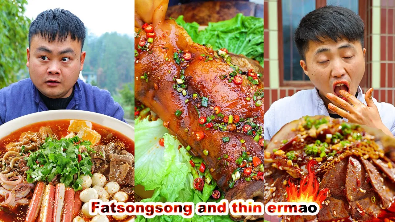 mukbang: Let's see how Song Song and Er Mao make chicken essence? What a food wizard.