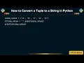 How to Convert a Tuple to a String in Python