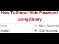 How to show and hide password using jquery 1 9 1