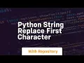 python string replace first character