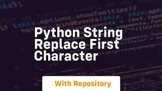 python string replace first character