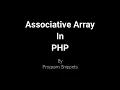 Associative Array In PHP
