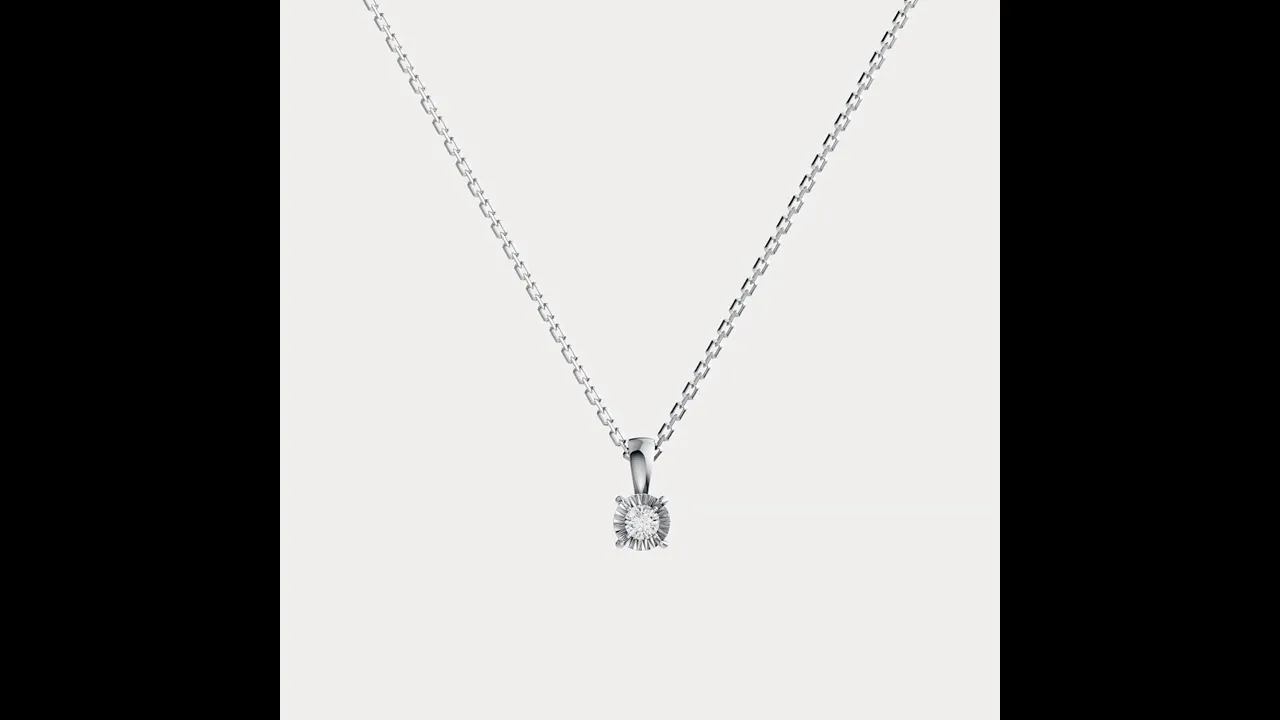 Lab Diamond Round Solitaire Pendant Necklace in Sterling Silver