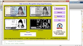 Fake Currency Recognition System Using Image Processing Matlab Project with Source Code