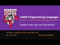 Lecture 2 Data Chapter 2 Data Types and Type System