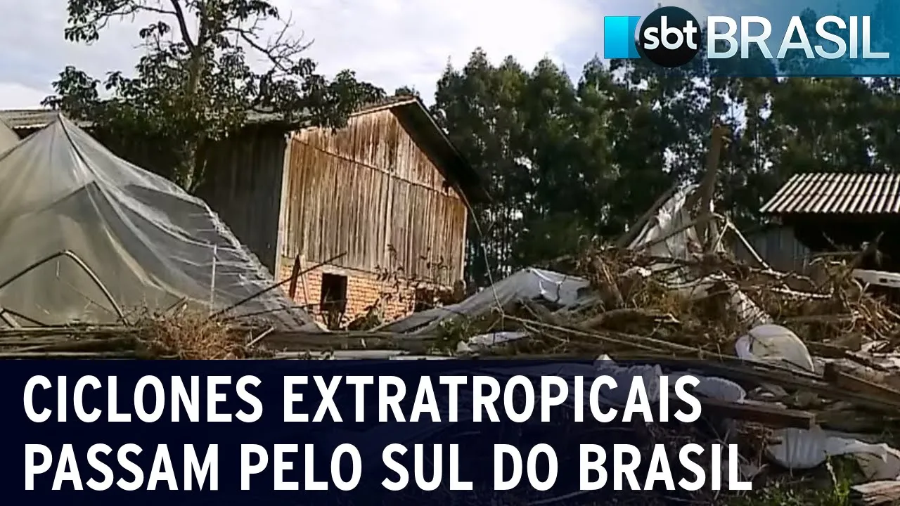 Ciclones extratropicais passam pelo sul do Brasil | SBT Brasil (15/07/23)