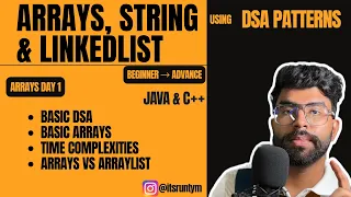 L1 Basic DSA Basic Arrays JAVA C Time Complexities Arrays vs ArrayList Crack FAANG