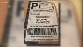 Woman receives Amazon package-themed birt ay cake