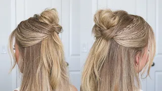 Half Up Topsy Tail Bun Tutorial | Braids + Loop Trick