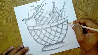 Download Fruits basket drawing/How to draw fruit basket step by step so easy. MP3