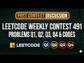 LeetCode Weekly 491 All Problems easy explanation Hindi A B C D C