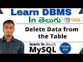 Delete data from Table in Sql in Telugu DBMS Tutorial MySQL