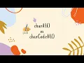 charAt vs charCodeAt