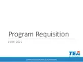 Program Requisition