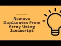 JavaScript Program to Remove Duplicates From Array Celotek