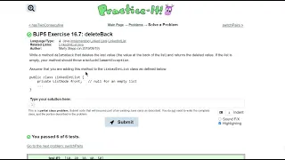 Java Practice-It 16 7 deleteBack pt 2 implementing ListNodes LinkedLists recursion