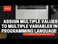 ASSIGN MULTIPLE VALUES TO MULTIPLE VARIABLES IN PYTHON PROGRAMMING LANGUAGE