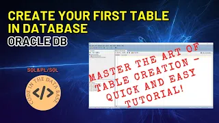 Basic SQL Create your first table in Oracle database