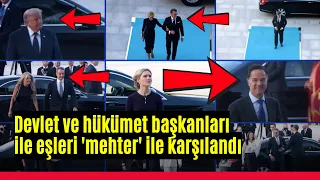 Devlet ve hükümet başkanları ile eşleri 'mehter' ile karşılandı