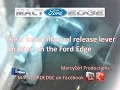 Rear hatch manual release lever location on the Ford Edge