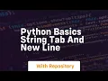 Python basics string tab and new line