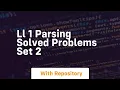 Ll 1 parsing solved problems set 2
