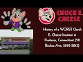 History of a WORST Chuck E Cheese location in Danbury Connecticut 20 Backus Ave 2010-2013