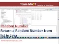 Return a Random item from a list in Java Team MAST
